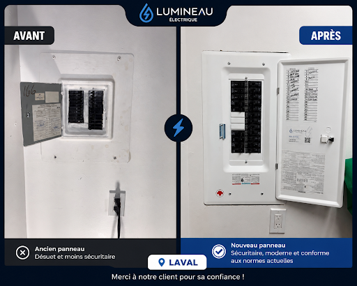Nous avons récemment remplacé cet ancien panneau Federal Pioneer 100 ampères a Laval pa… — Laval