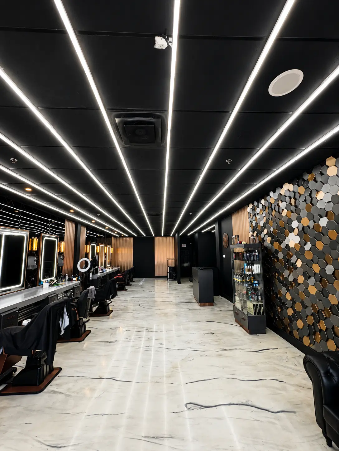 Lighting upgrade for a Laval barbershop — Laval